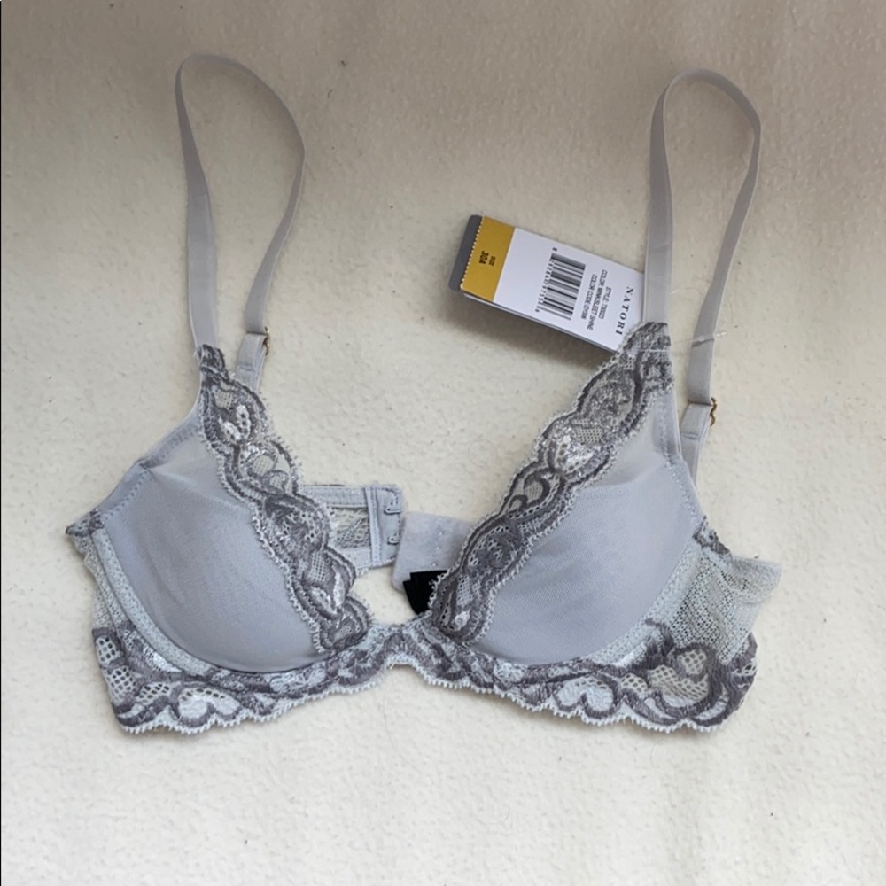 NWT Natori Feathers bra 30A mink gray